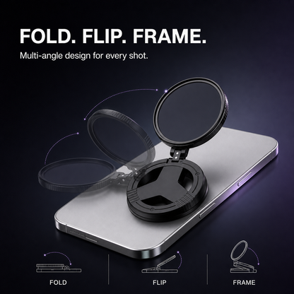 Foldable multi-angle magnetic CPL phone filter